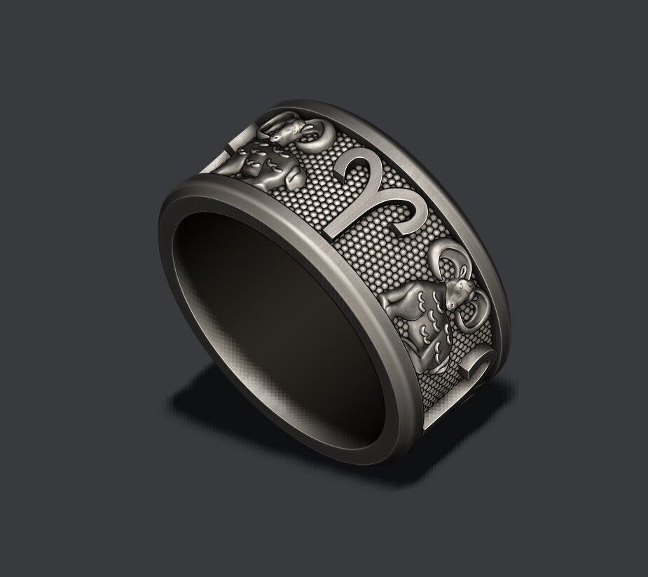 zodiac Aries lite ring 3D print model_2