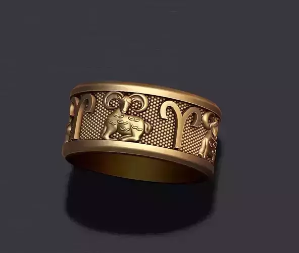 zodiac Aries lite ring