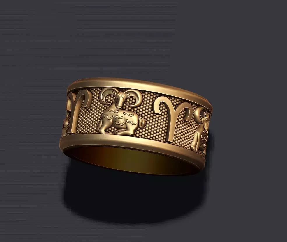 zodiac Aries lite ring 3D print model_0