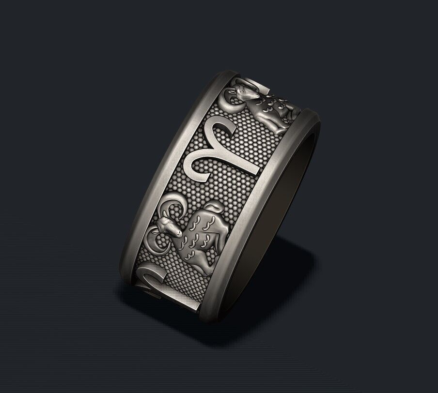 zodiac Aries lite ring 3D print model_3
