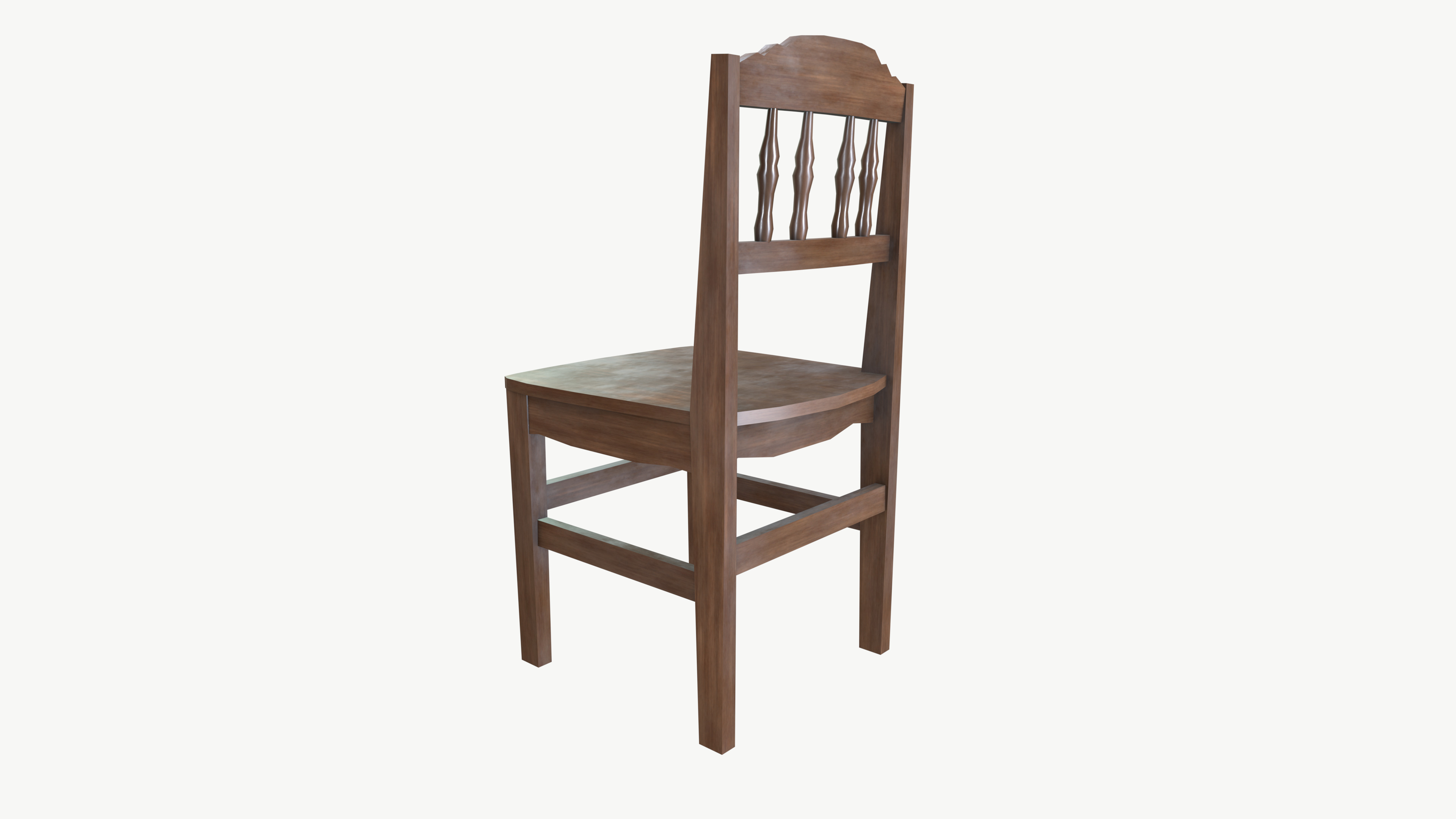 Old wooden chair 3D model_6