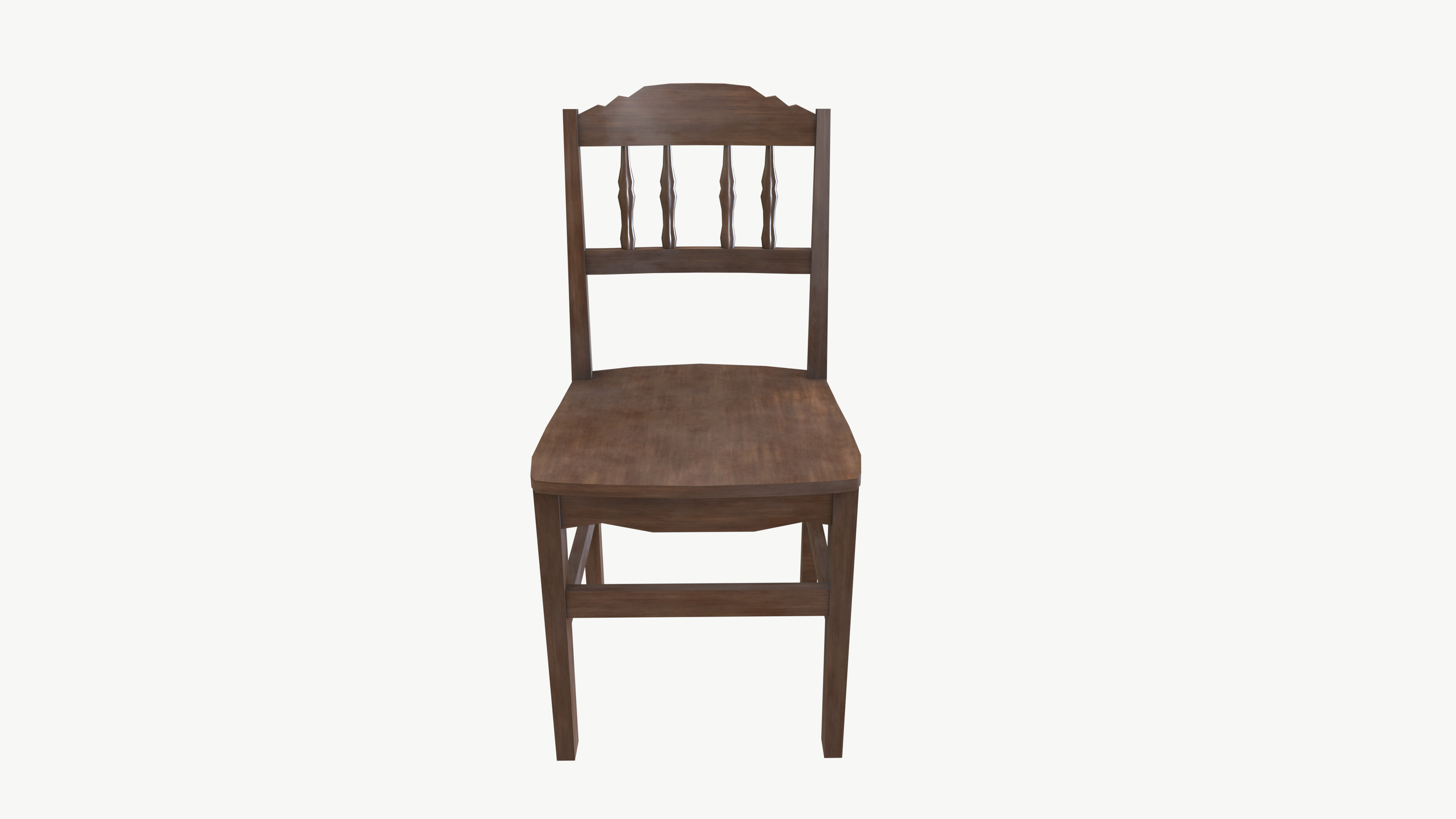 Old wooden chair 3D model_3