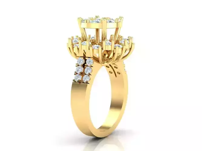 Top Women Ring 3DM STL Jewelry 1WR211