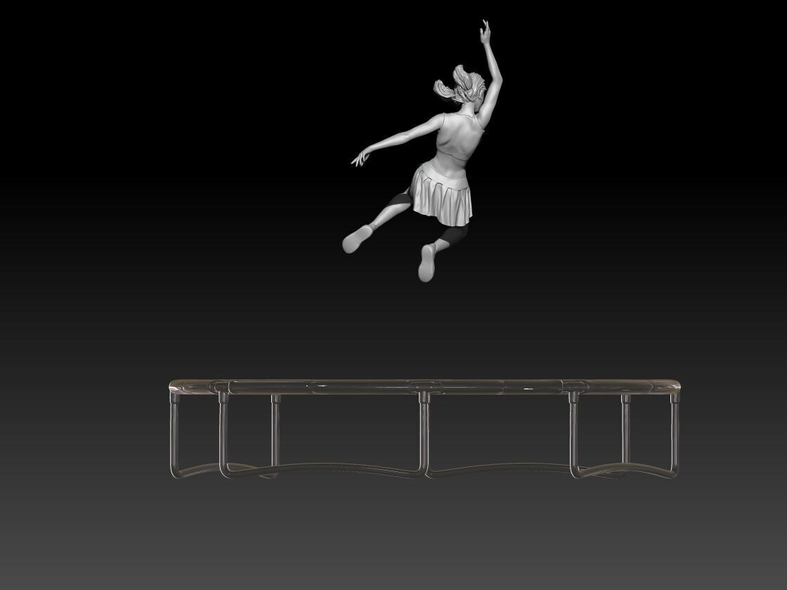 Trampoline jump girl 3 3D print model_3
