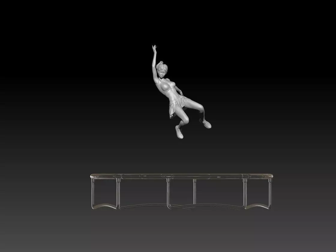 Trampoline jump girl 3 3D print model_0