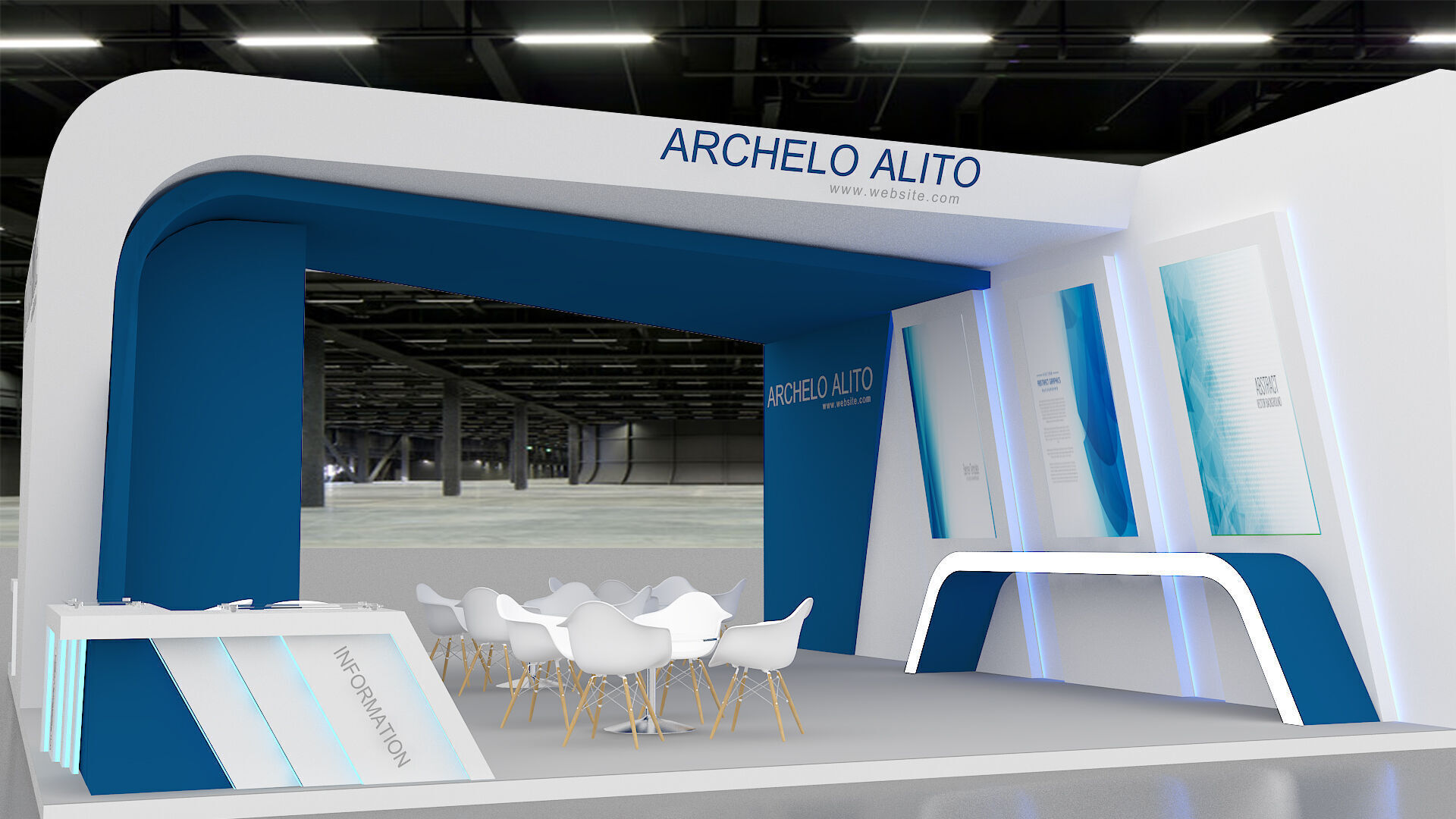 exhibition booth stand 3d model tradeshow 3D model_6