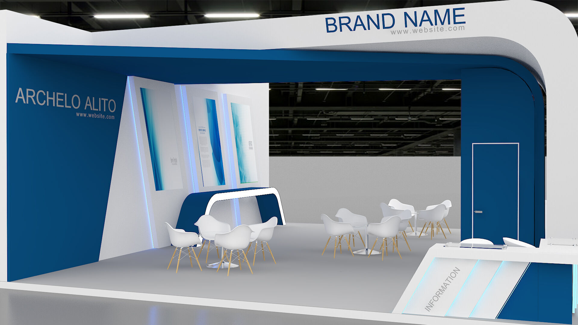 exhibition booth stand 3d model tradeshow 3D model_5