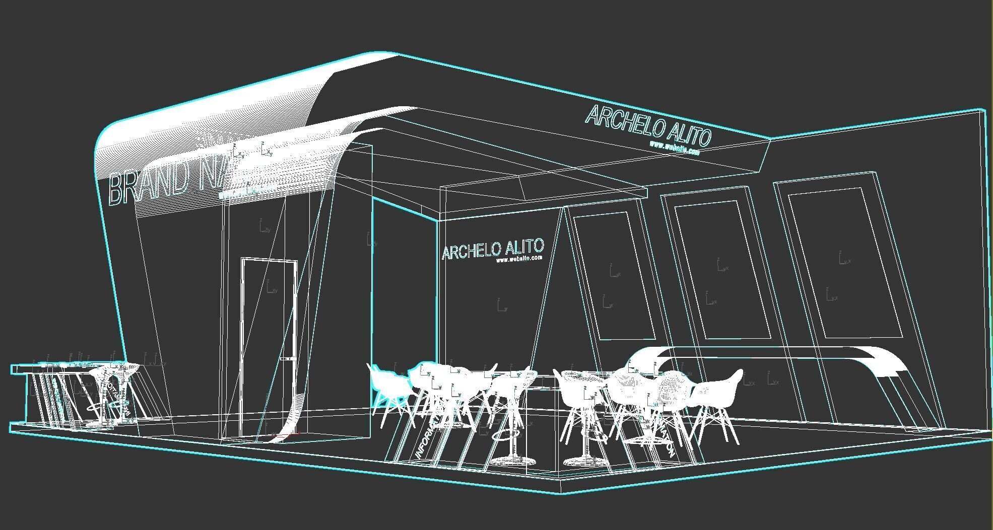 exhibition booth stand 3d model tradeshow 3D model_8