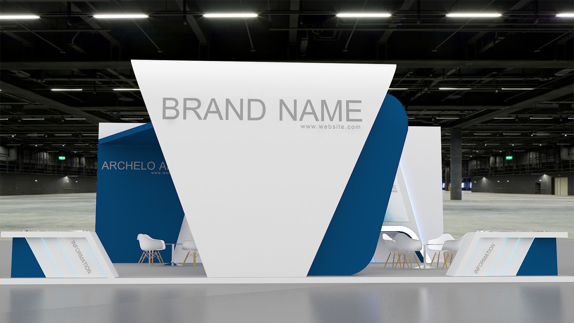 exhibition booth stand 3d model tradeshow 3D model_3