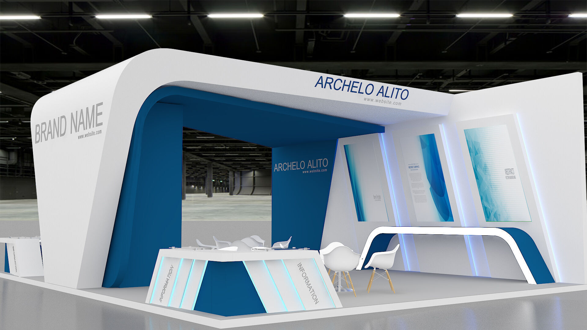 exhibition booth stand 3d model tradeshow 3D model_4