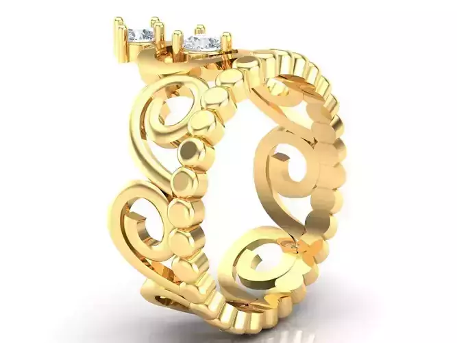 Top Women Ring 3DM STL Jewelry 1WR183