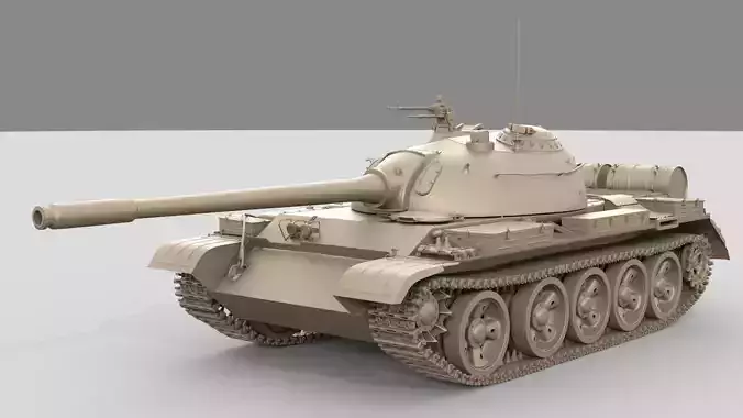 T 72M1 Tank Low-poly 3D model