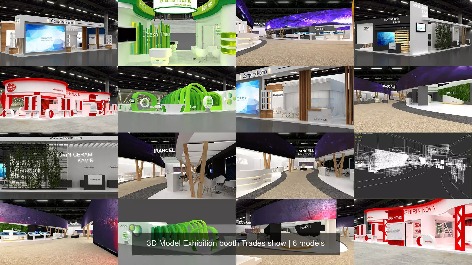 3D Model Exhibition booth Trades show 3D Model Collection_0