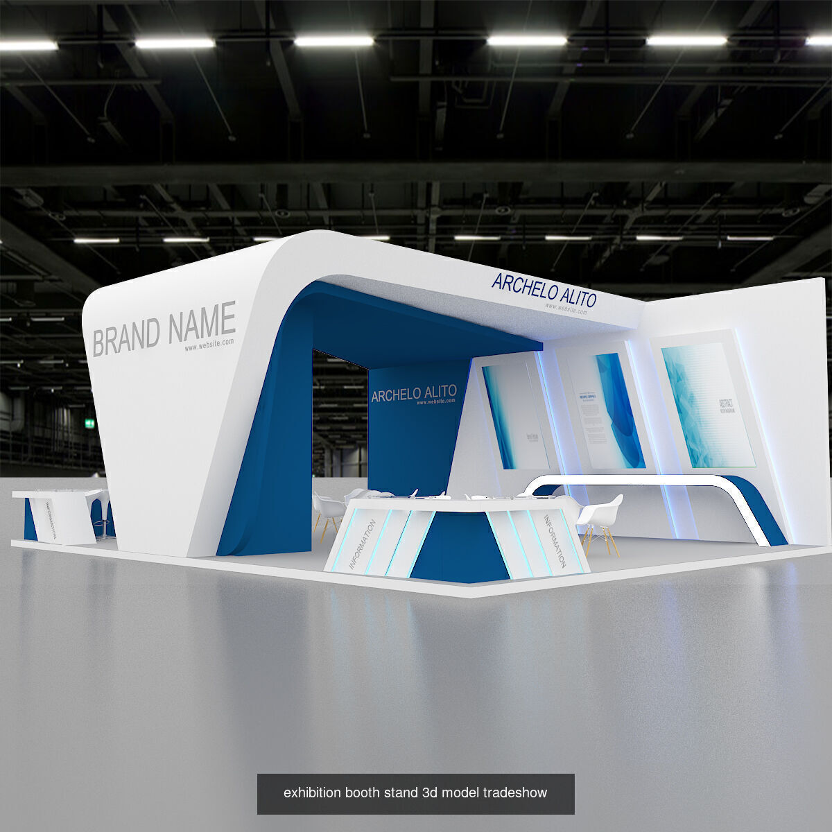 collection exhibition booth stand tradeshow 3d model _10