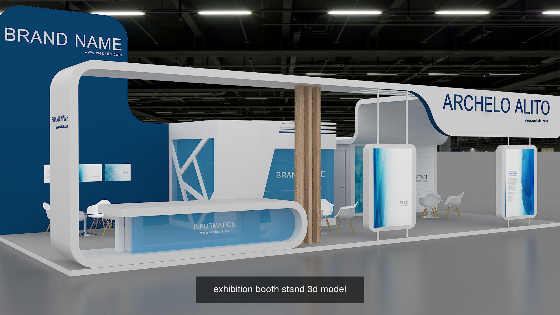 collection exhibition booth stand tradeshow 3d model _8