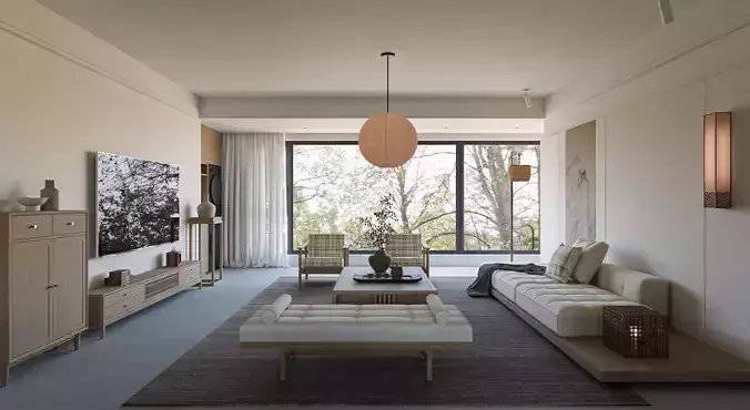 chinese living room interior scenes 