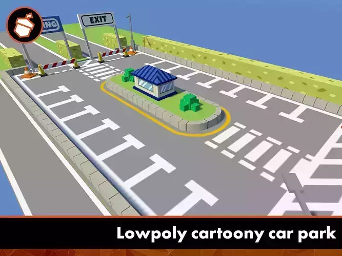 Lowpoly cartoony car park