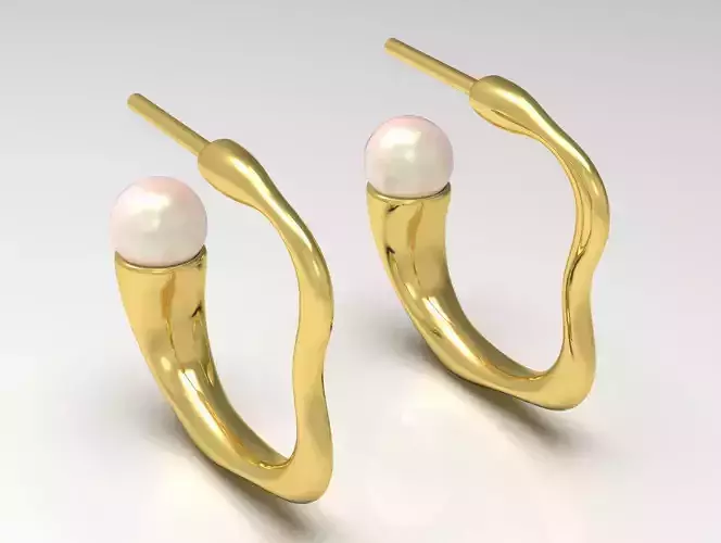 gold pearl earring pe0028