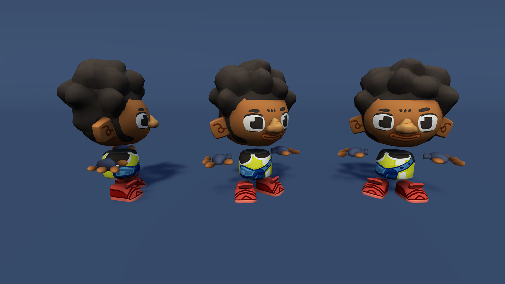 Lowpoly cartoony characters Low-poly 3D model_5