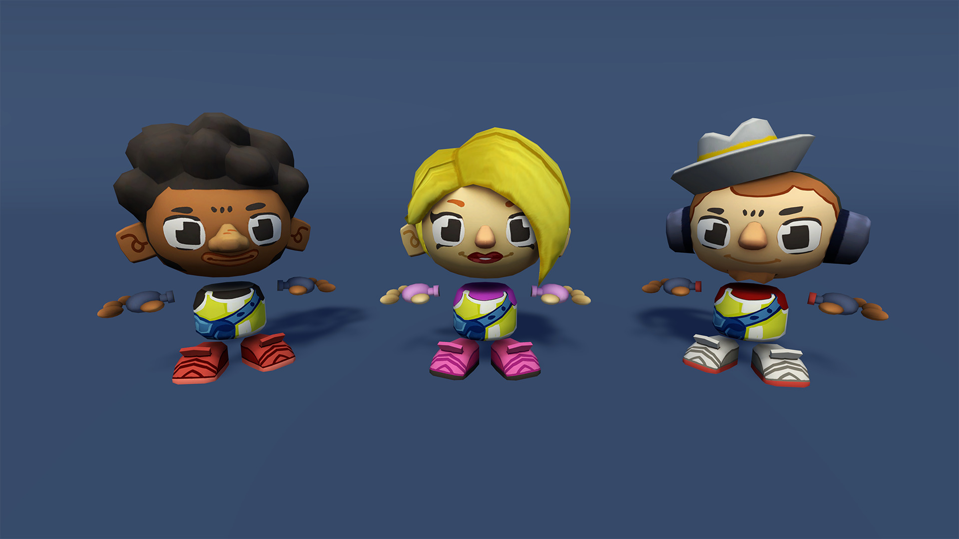 Lowpoly cartoony characters Low-poly 3D model_2