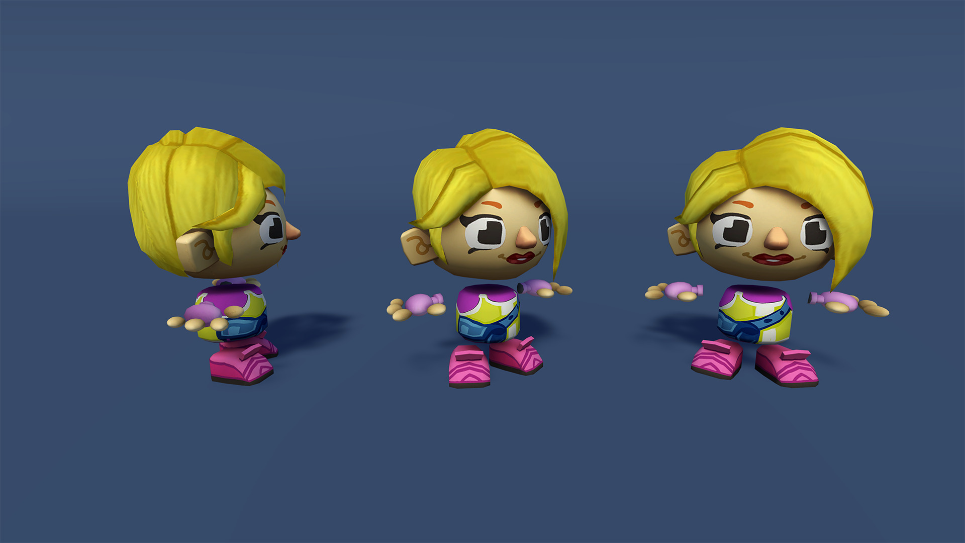 Lowpoly cartoony characters Low-poly 3D model_4