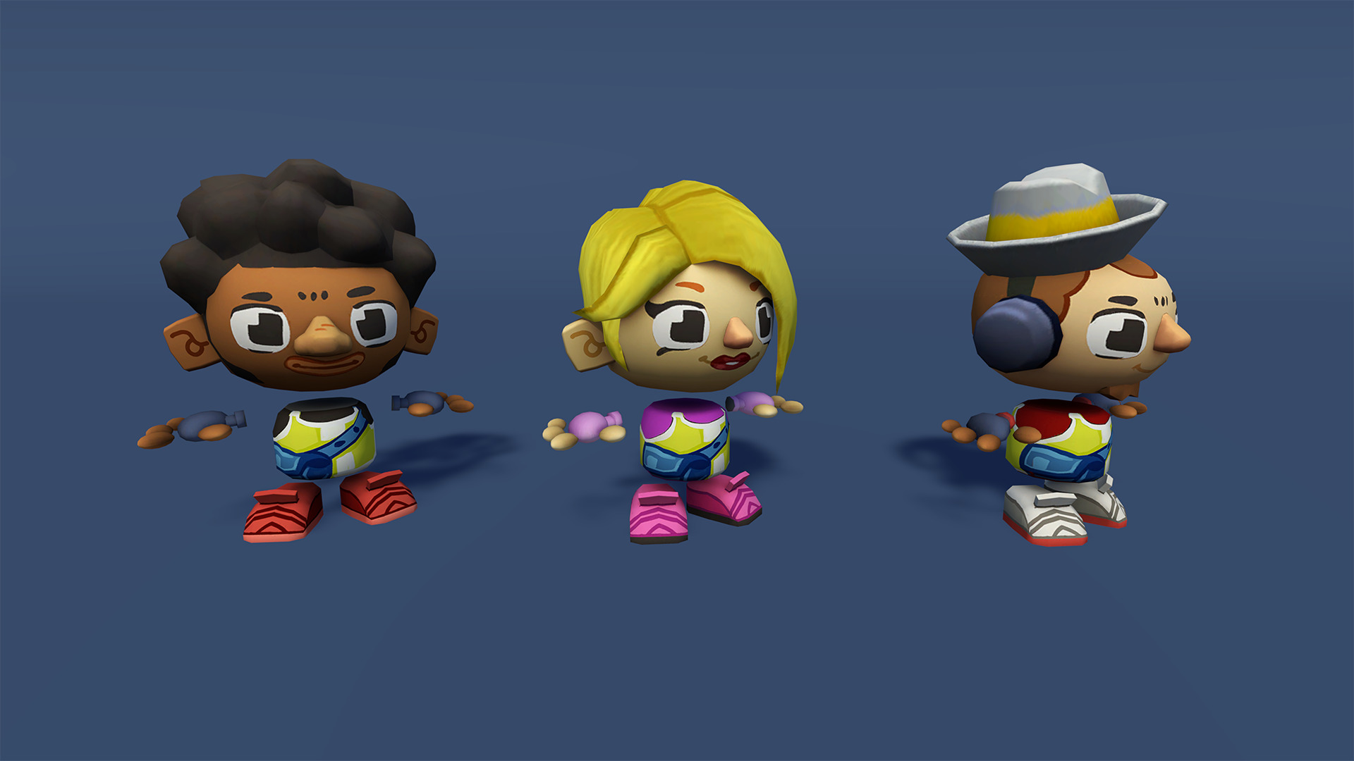 Lowpoly cartoony characters Low-poly 3D model_1