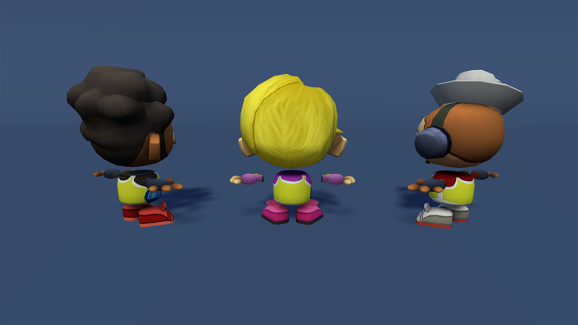 Lowpoly cartoony characters Low-poly 3D model_3