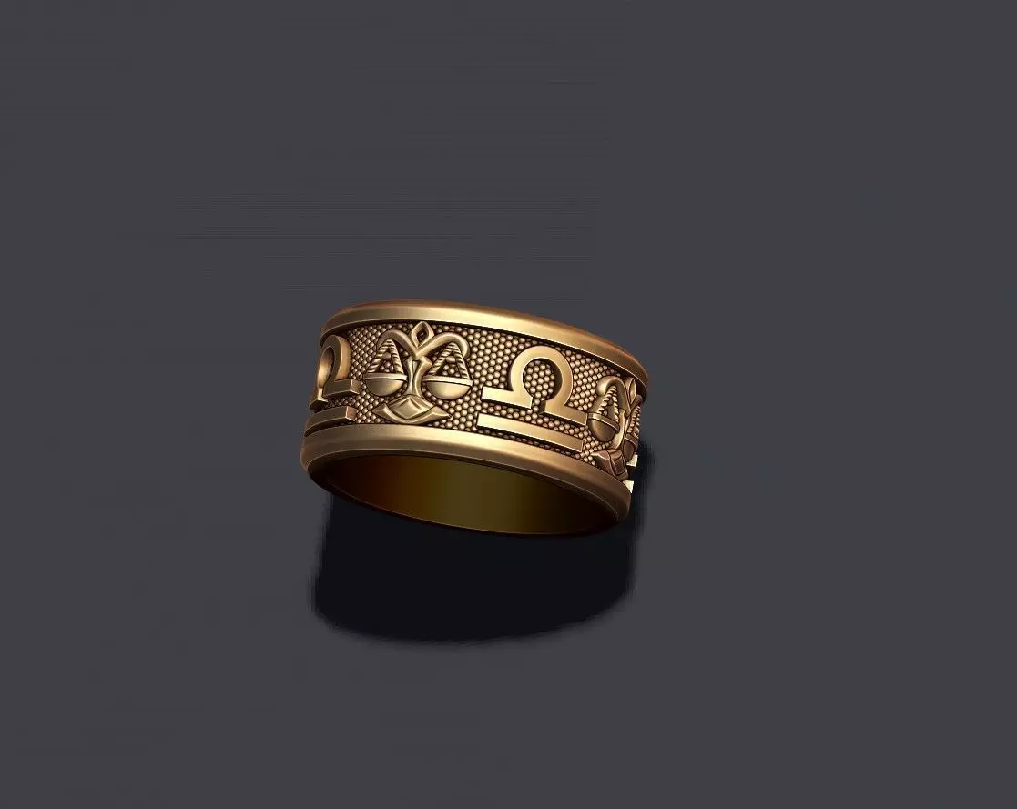 zodiac Libra The Scales lite ring 3D print model_0