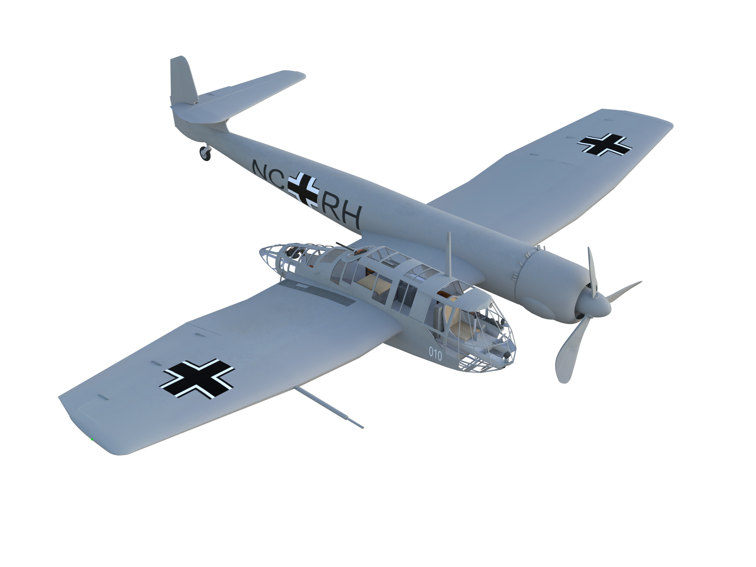 Blohm Voss BV 141 German WW2 Aircraft Low-poly 3D model_2