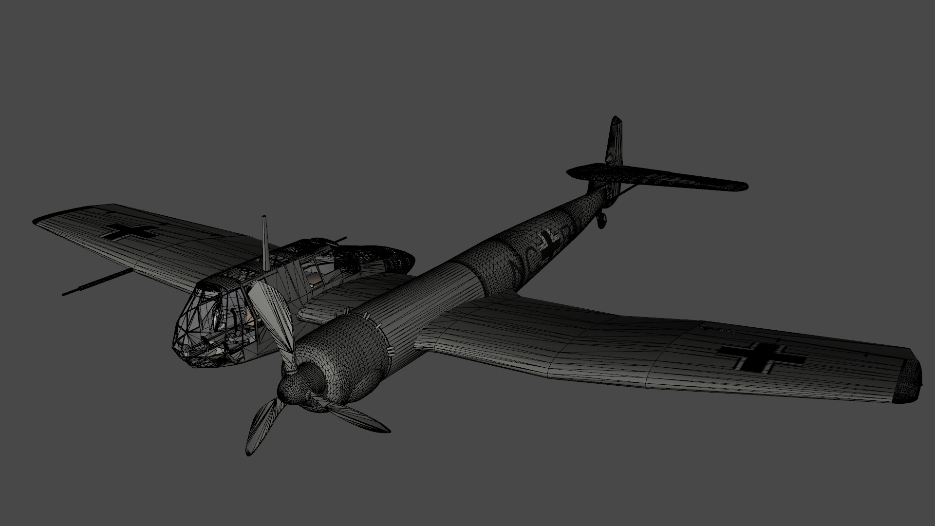 Blohm Voss BV 141 German WW2 Aircraft Low-poly 3D model_22