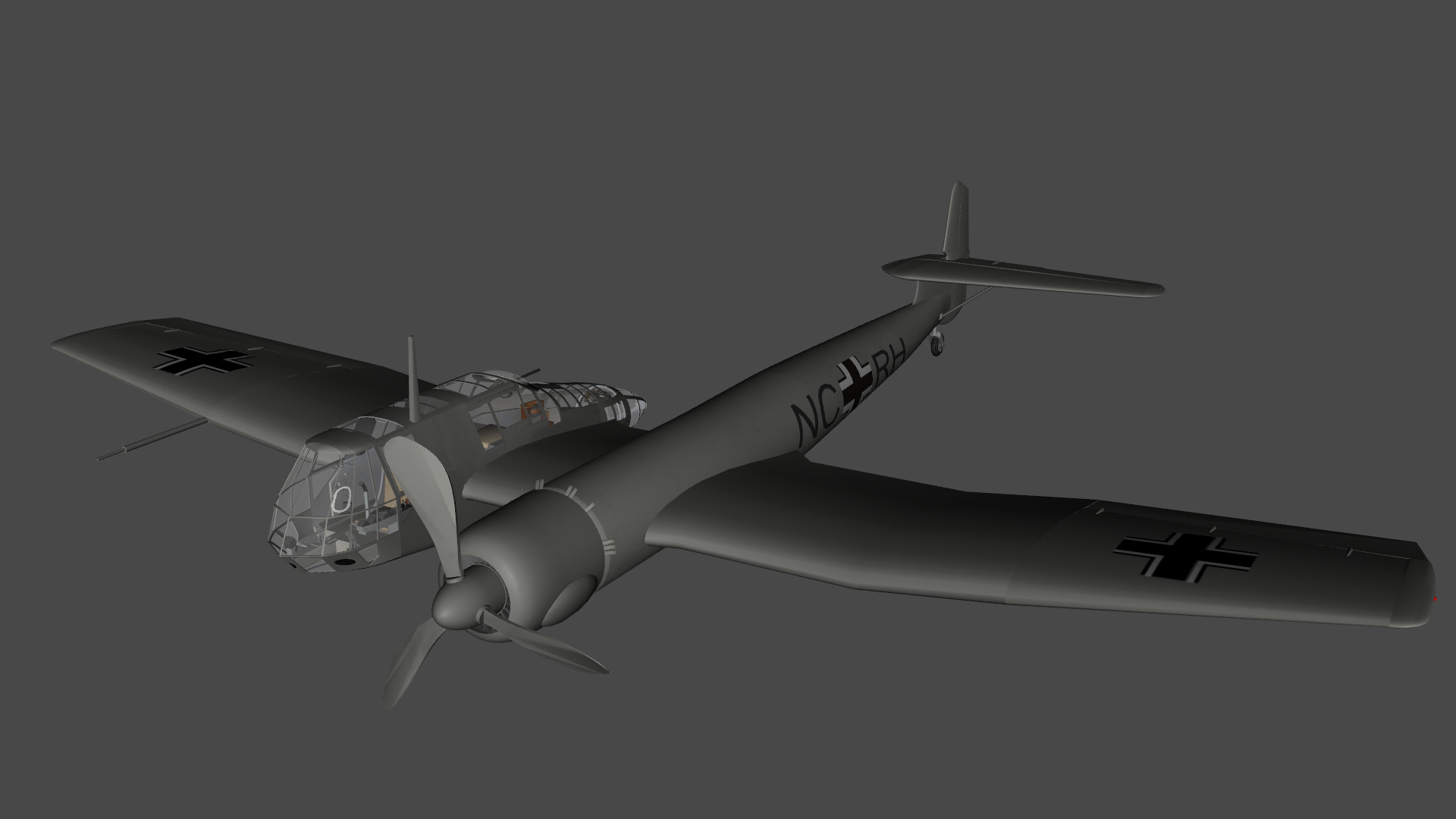 Blohm Voss BV 141 German WW2 Aircraft Low-poly 3D model_21