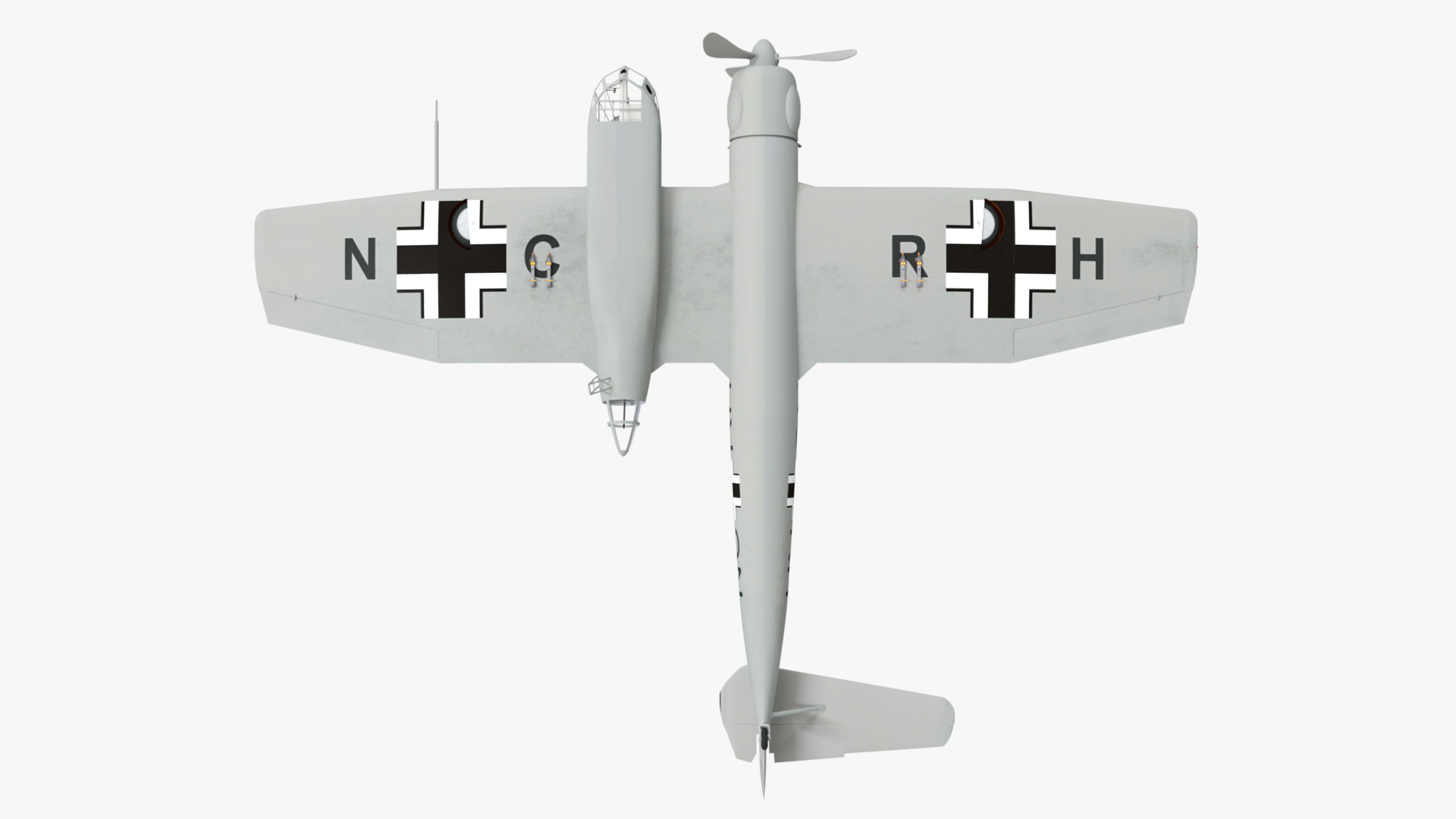 Blohm Voss BV 141 German WW2 Aircraft Low-poly 3D model_9