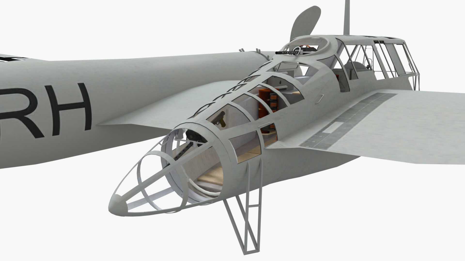 Blohm Voss BV 141 German WW2 Aircraft Low-poly 3D model_8