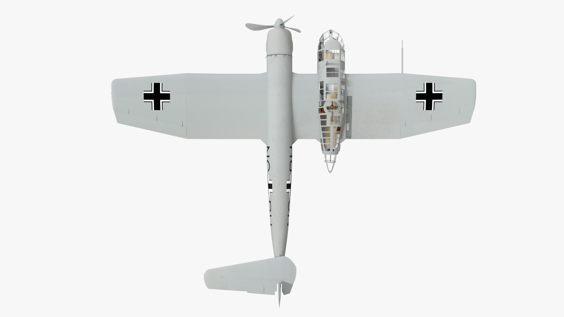 Blohm Voss BV 141 German WW2 Aircraft Low-poly 3D model_4