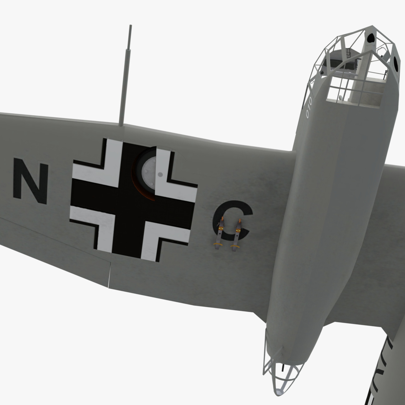 Blohm Voss BV 141 German WW2 Aircraft Low-poly 3D model_13