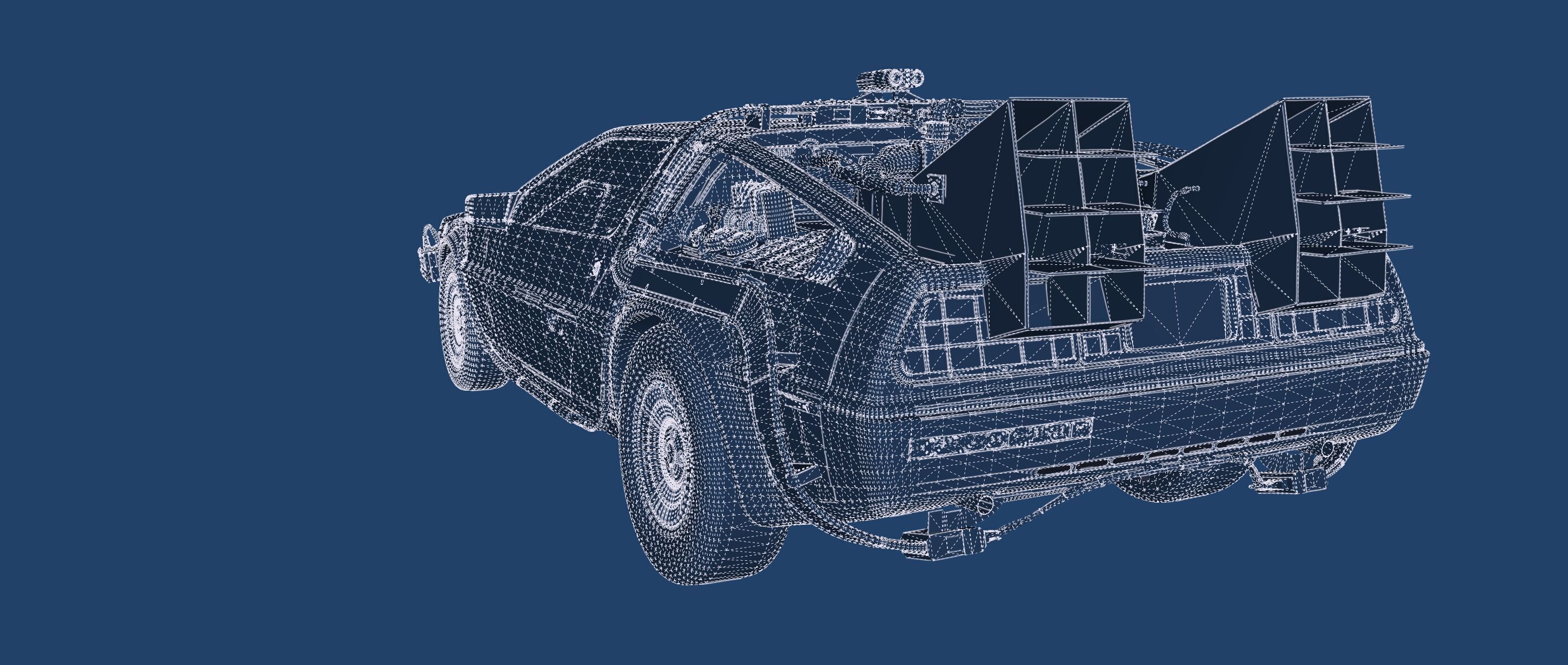 1985 Delorean movie model 3D model_43