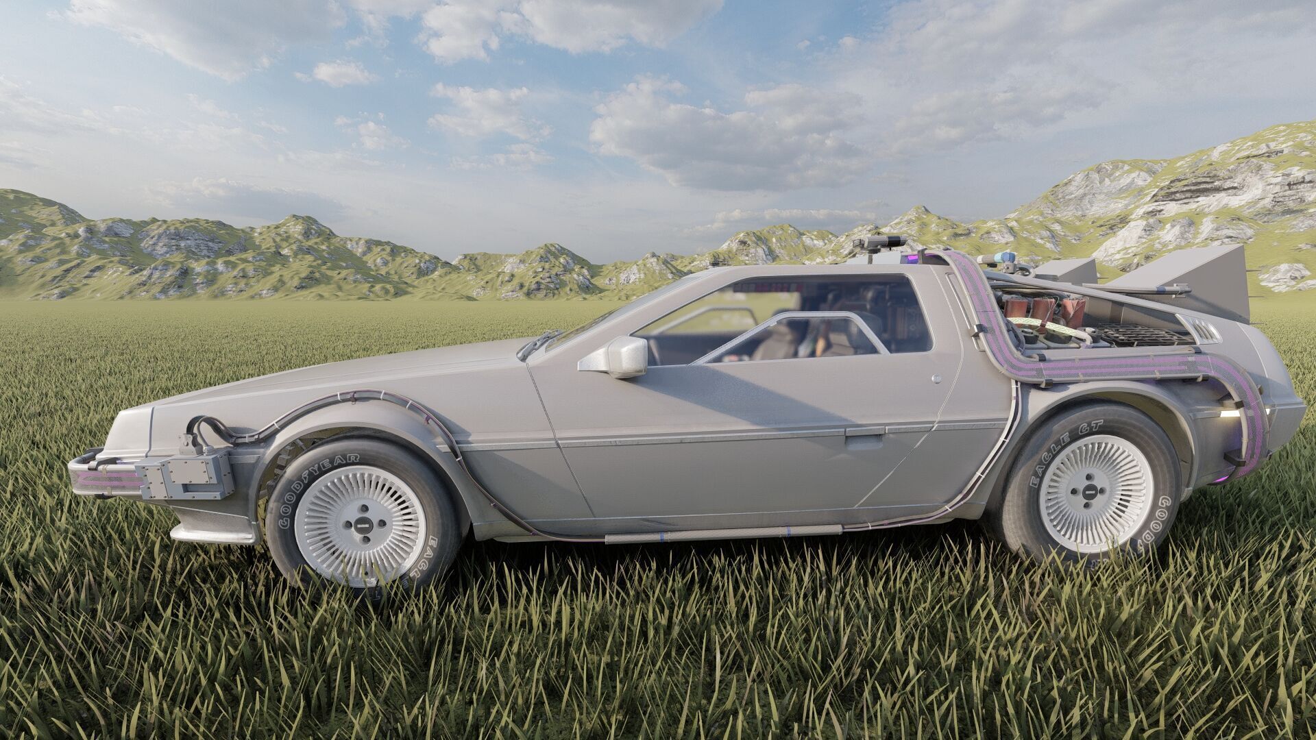 1985 Delorean movie model 3D model_7