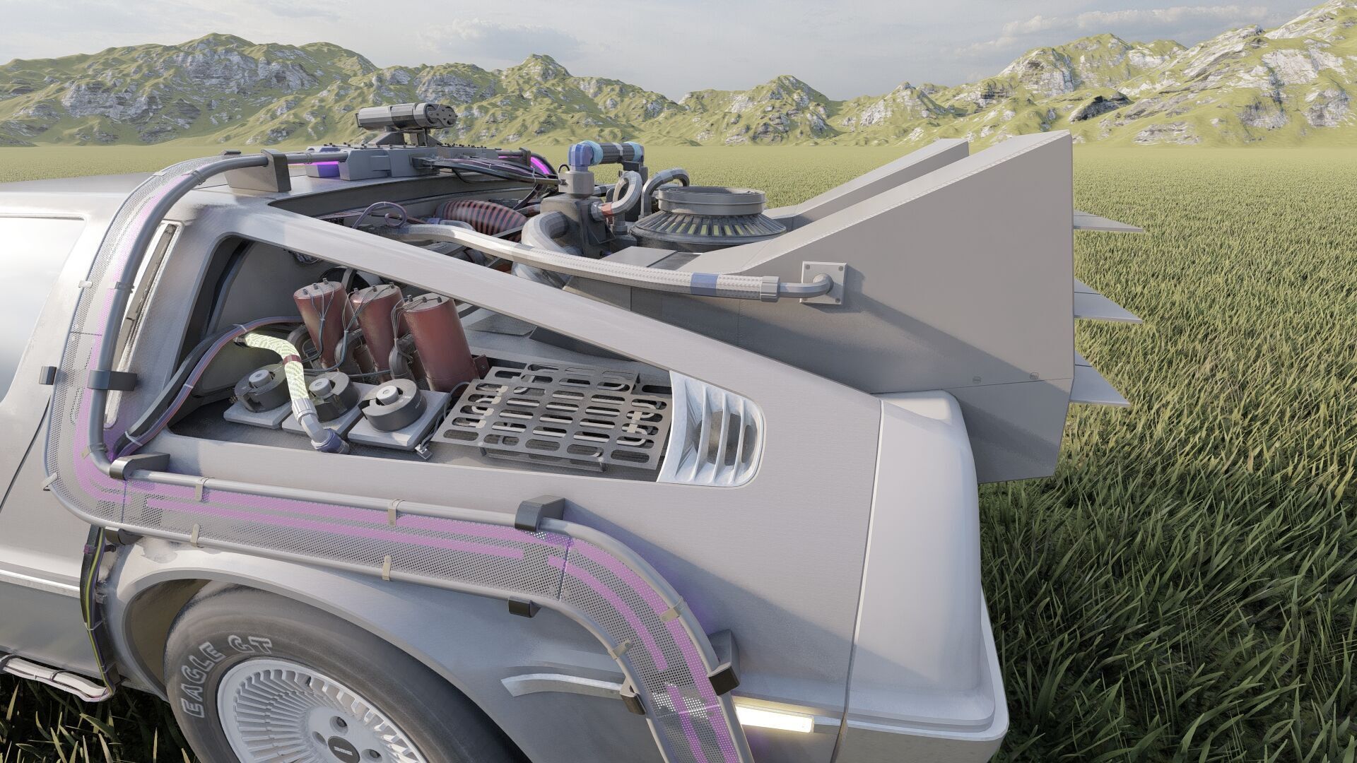 1985 Delorean movie model 3D model_24