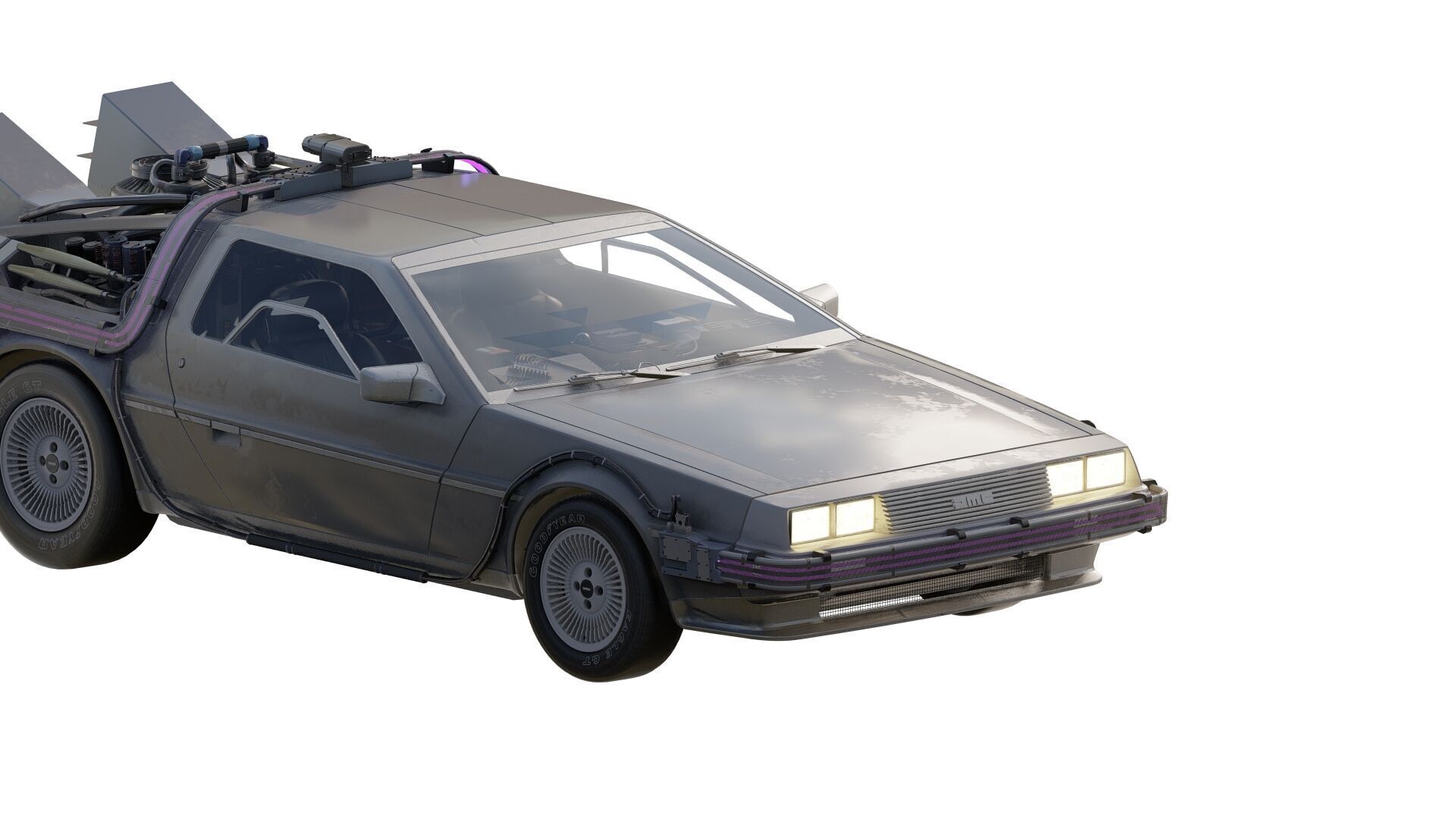 1985 Delorean movie model 3D model_5