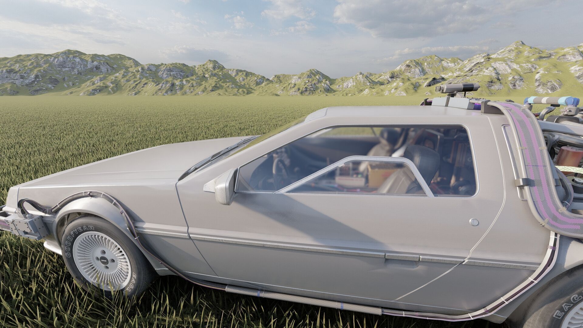 1985 Delorean movie model 3D model_22