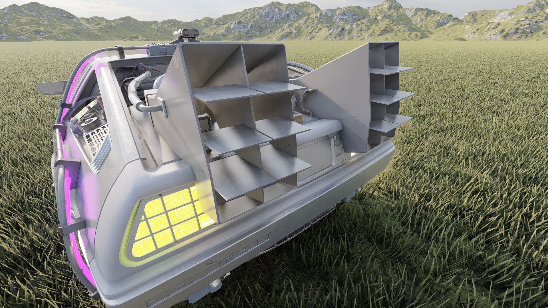 1985 Delorean movie model 3D model_25