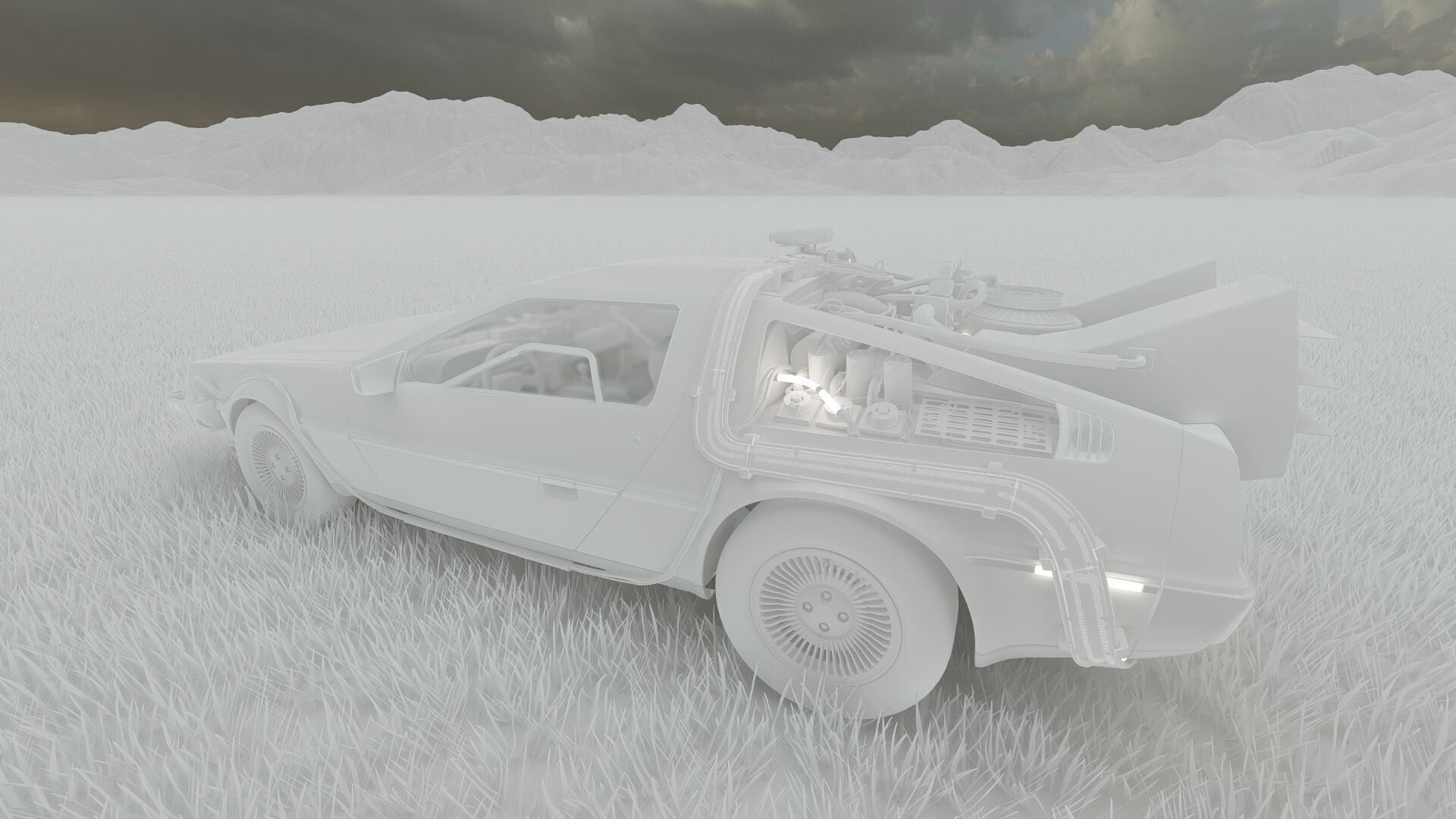 1985 Delorean movie model 3D model_30