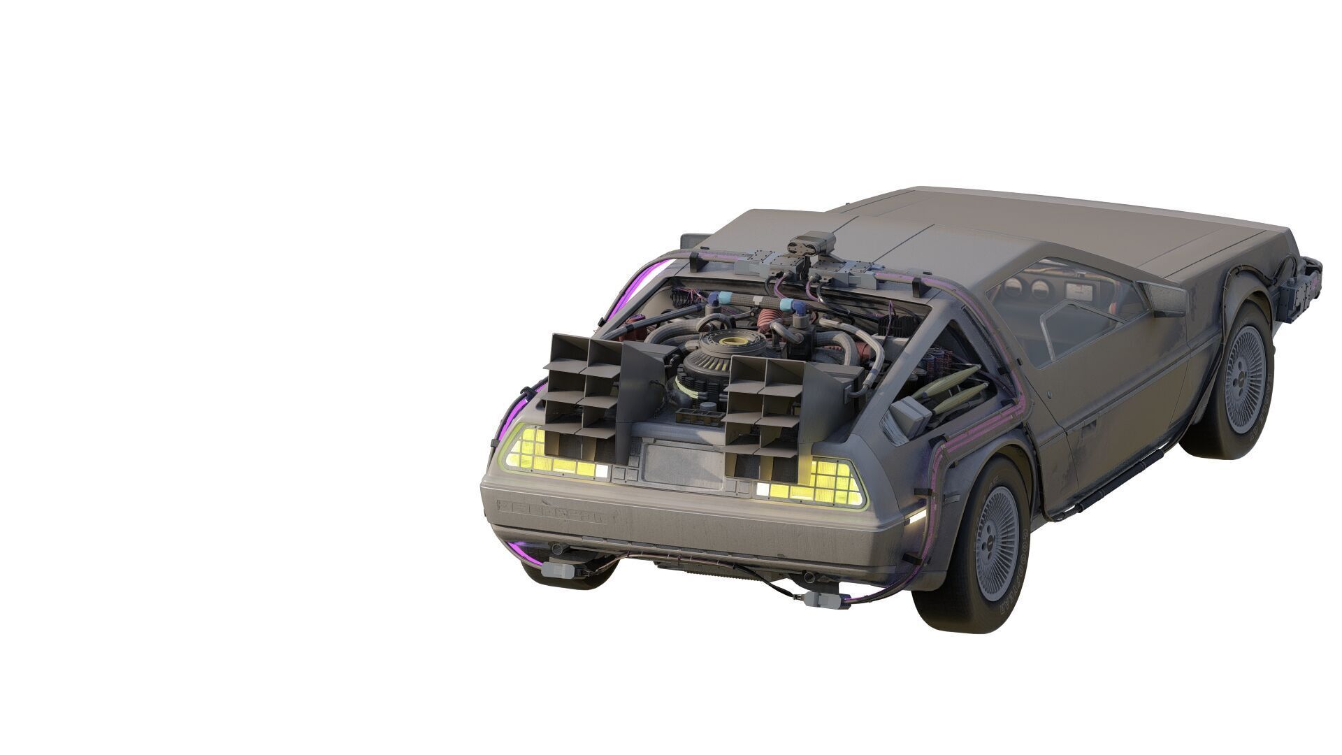 1985 Delorean movie model 3D model_3