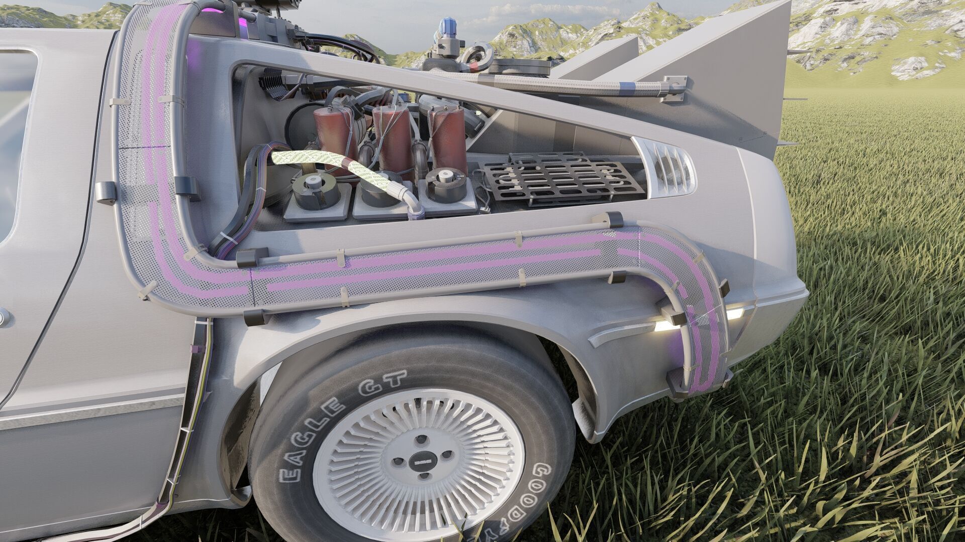 1985 Delorean movie model 3D model_23