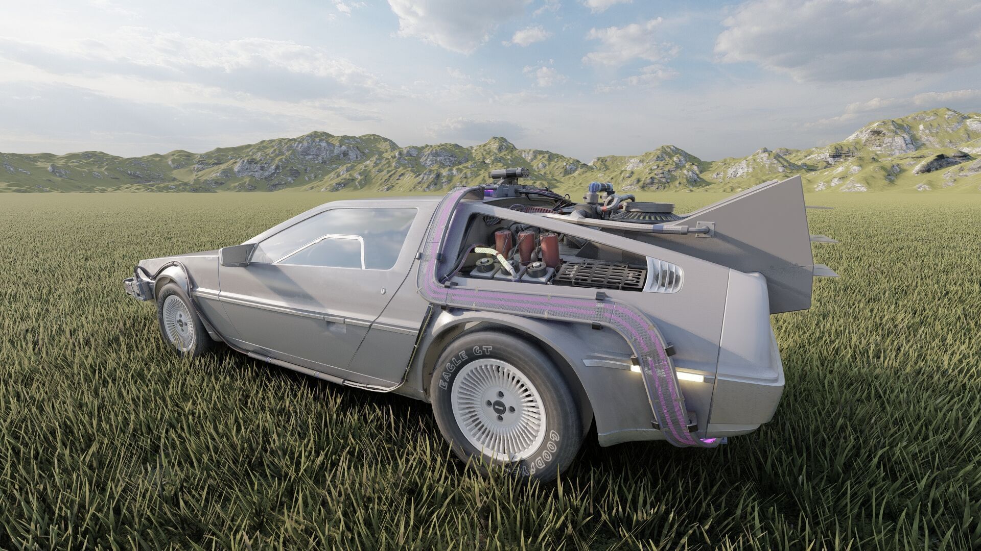 1985 Delorean movie model 3D model_8