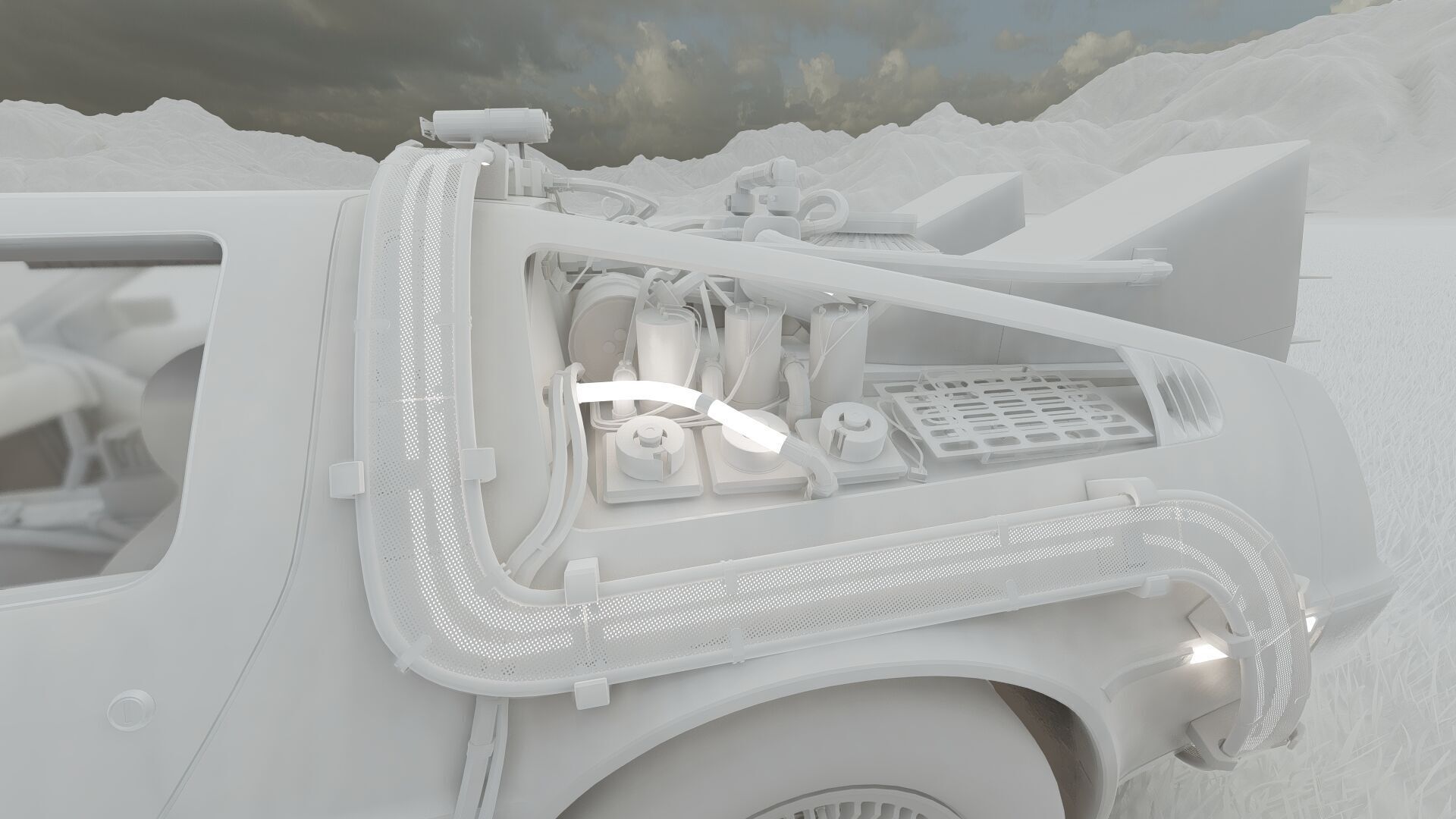 1985 Delorean movie model 3D model_35