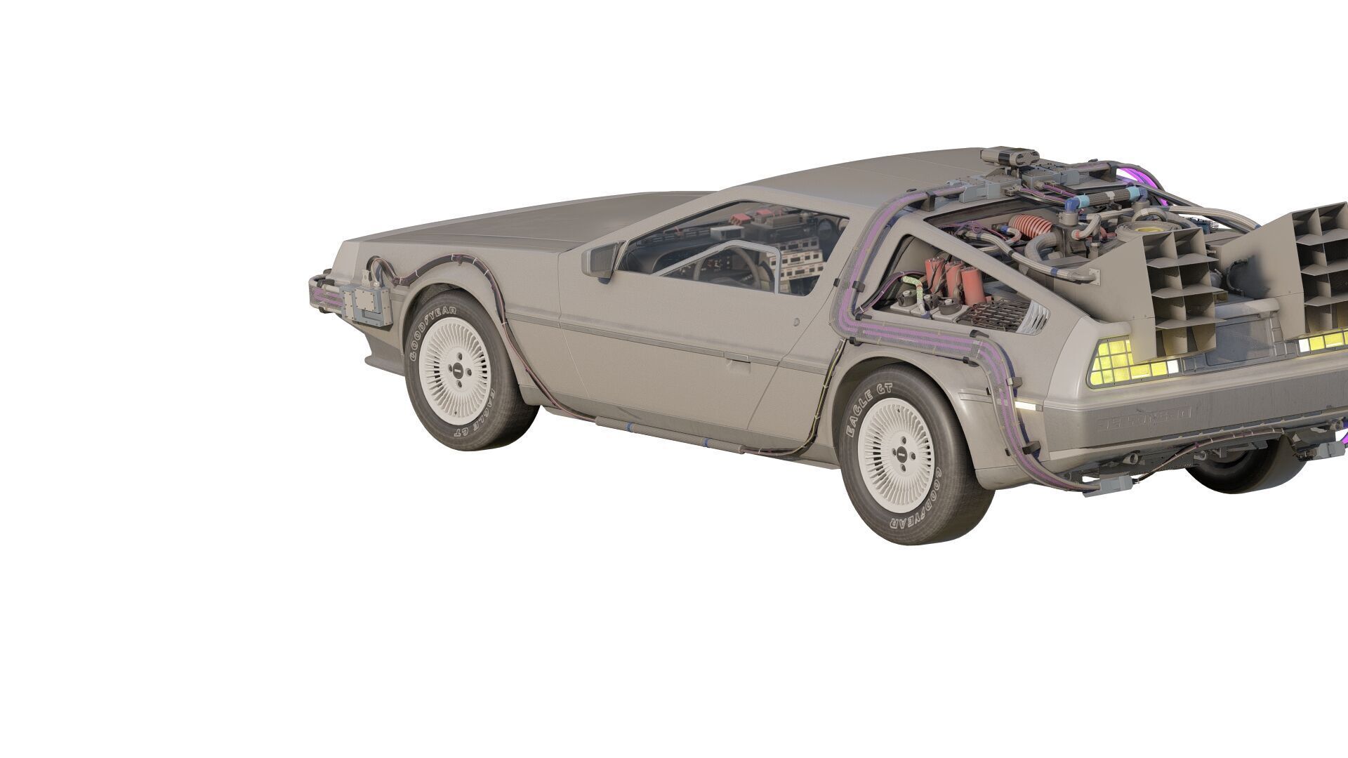 1985 Delorean movie model 3D model_2