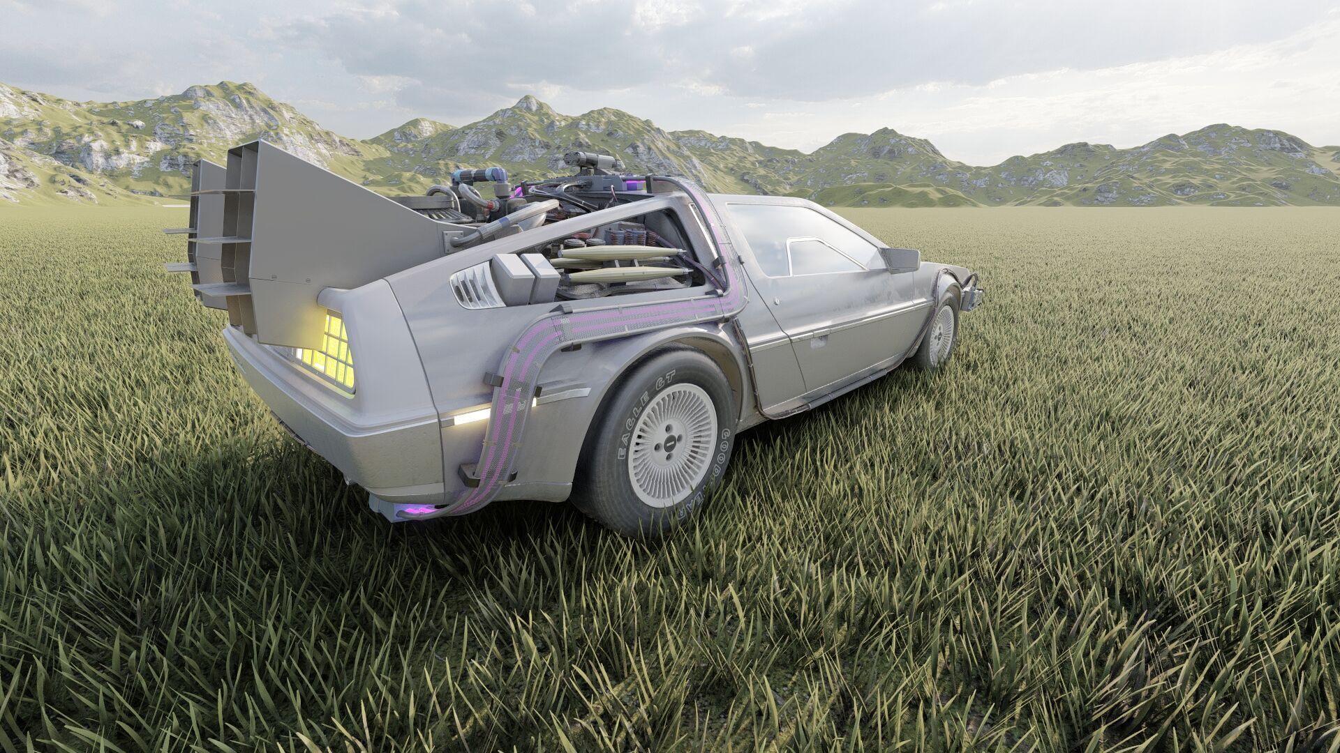 1985 Delorean movie model 3D model_11
