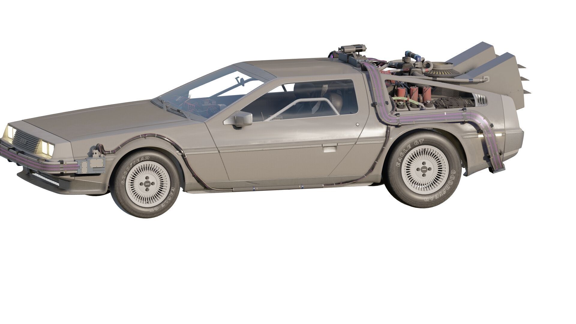 1985 Delorean movie model 3D model_1