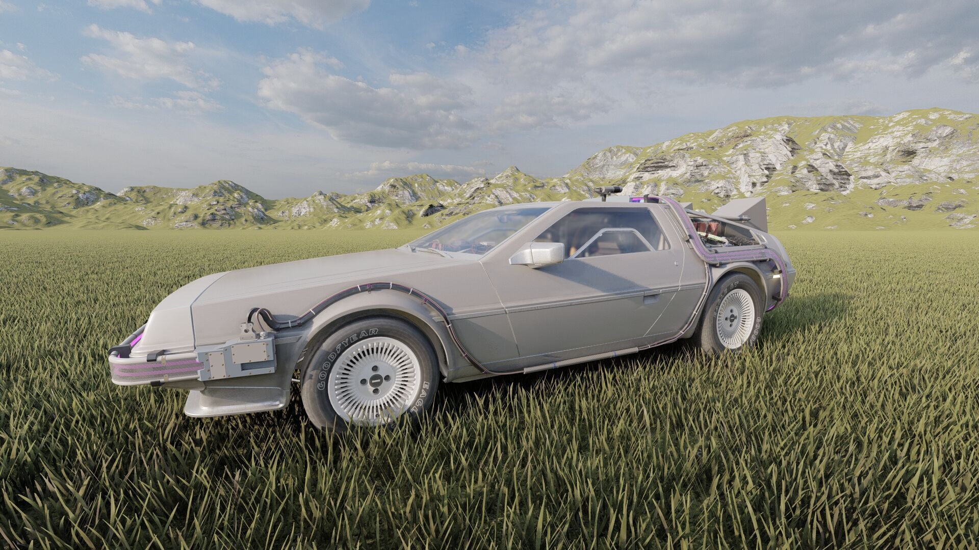 1985 Delorean movie model 3D model_6